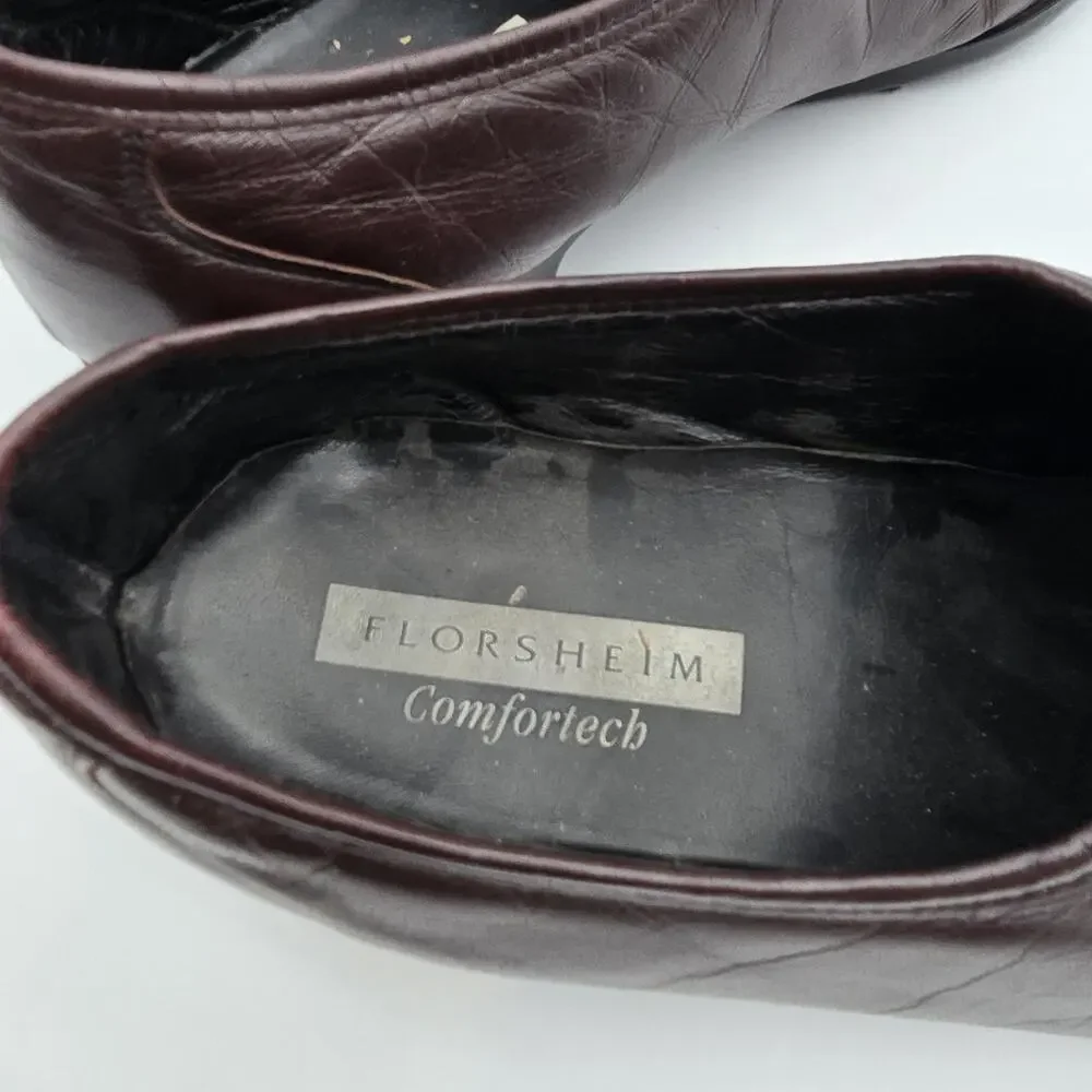 Florsheim Shoes Mens 10 Loafer Leather Flat Slip On Dark Brown Comfortech
